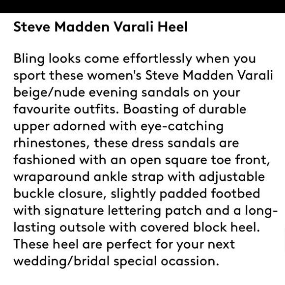 Steve Madden Varali Nude Rhinestone Block Heel Suede Sandals Size 10 - Picture 13 of 13